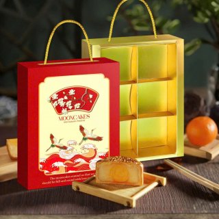 Hộp giấy trung thu 6 bánh 100gr Hạc ĐỎ