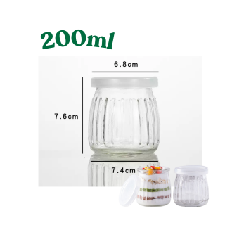 Lốc 6 hũ thủy tinh sọc 200ml